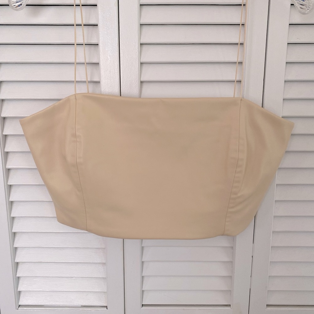 Faux leather crop